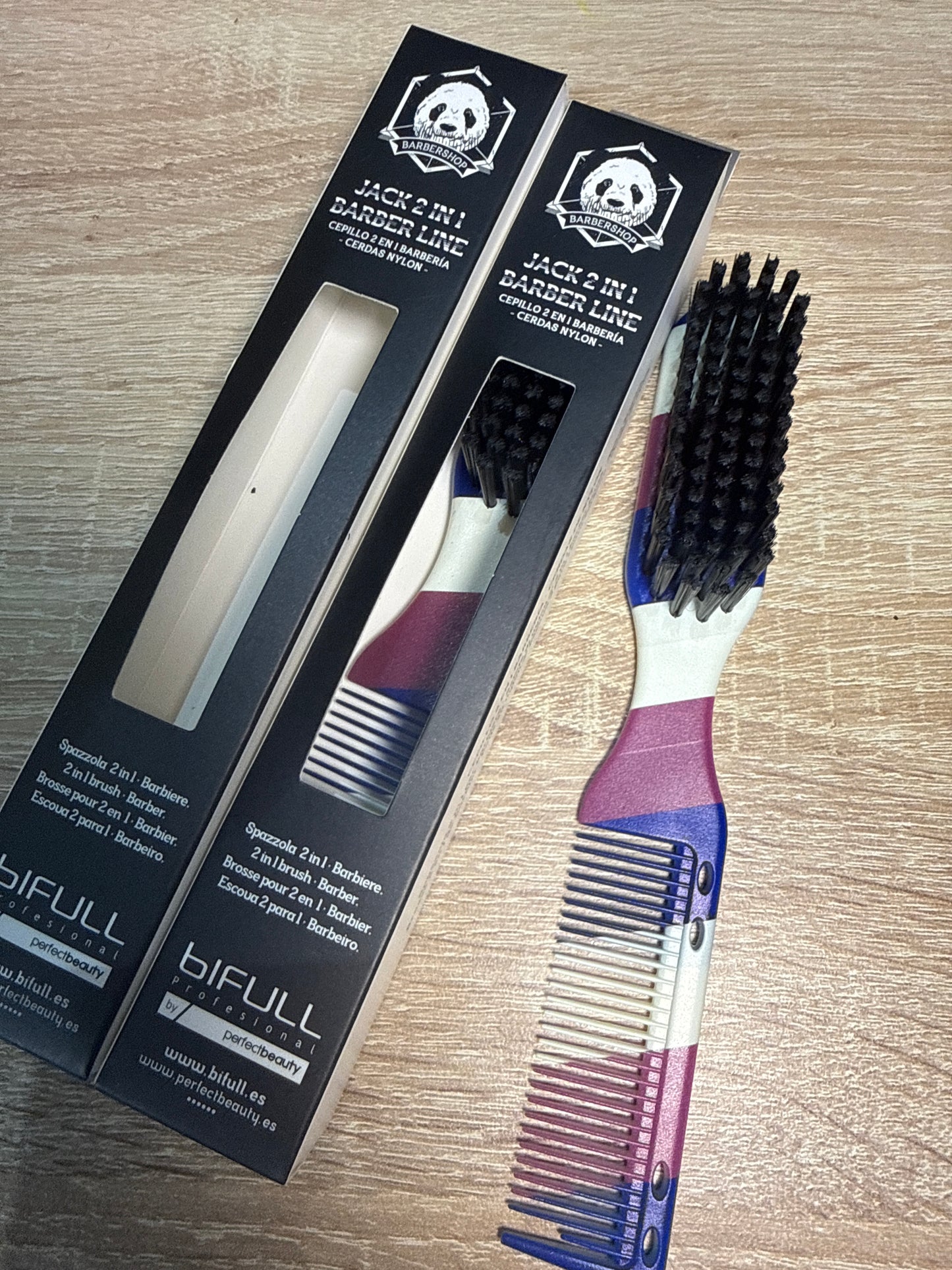 Nylon bristle barber brush combs