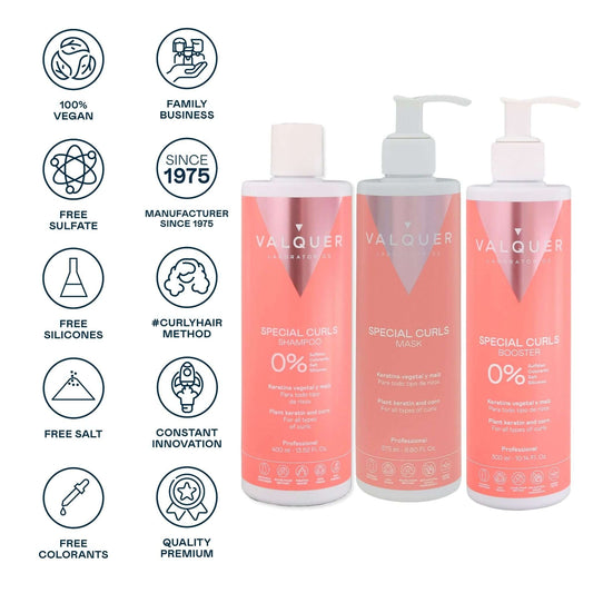 Pack curly Champú, mascarilla y booster para cabellos rizados - 975 ml