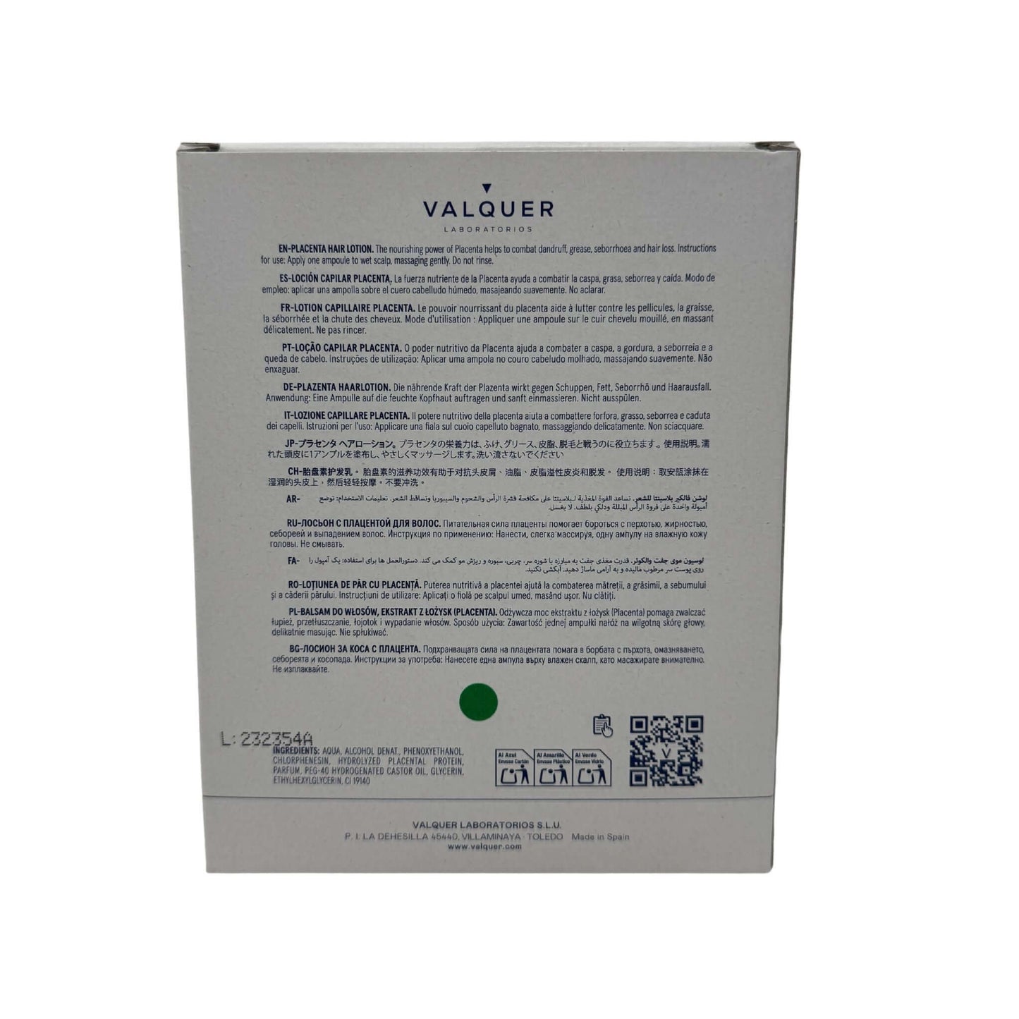 Loción Capilar de Placenta Vegetal - 12x15 ml