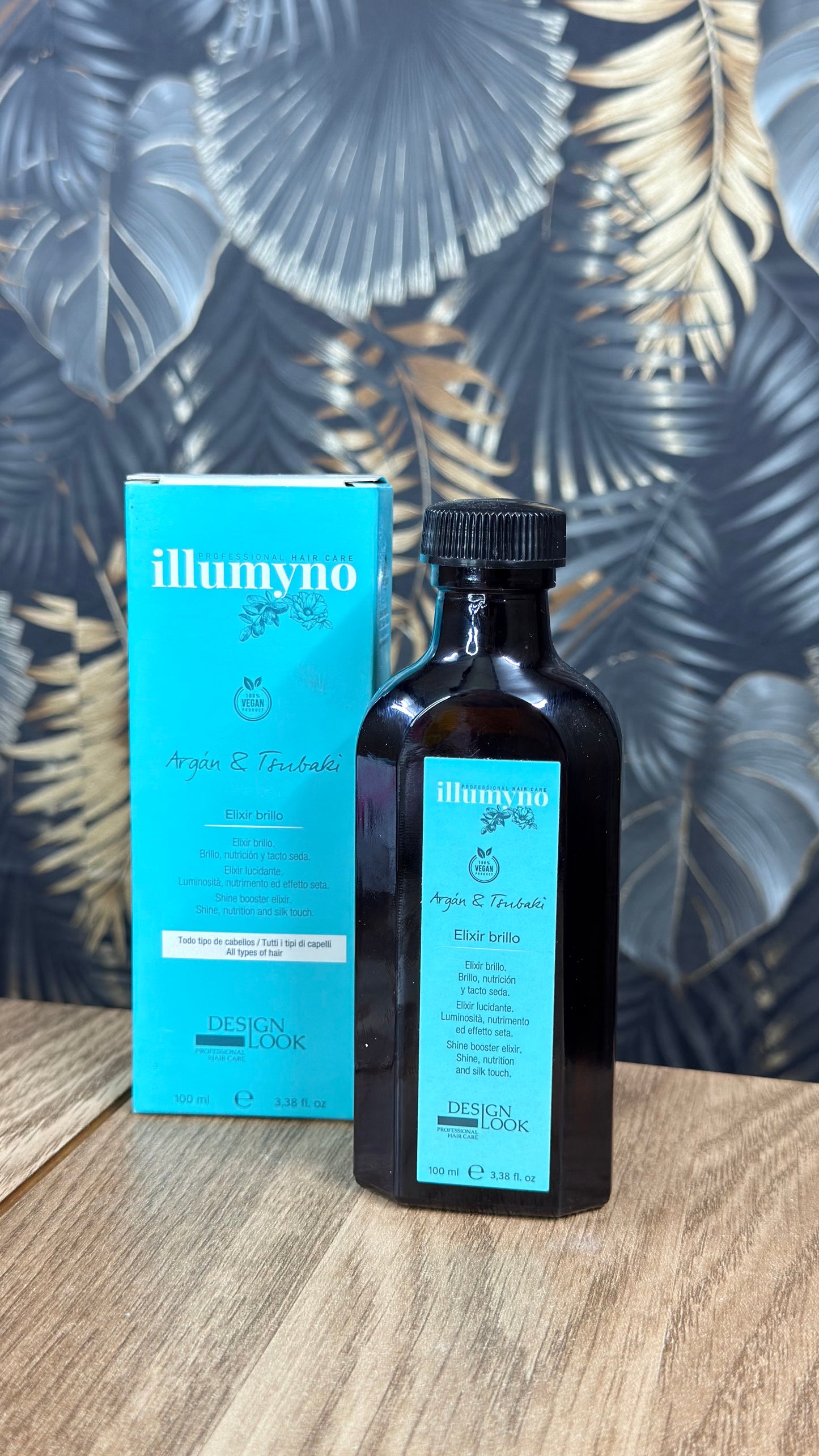 Design Look Illumyno Elixir de Brillo Argán & Tsubaki - Nutrición Vegana para Todo Tipo de Cabello (100 ml)