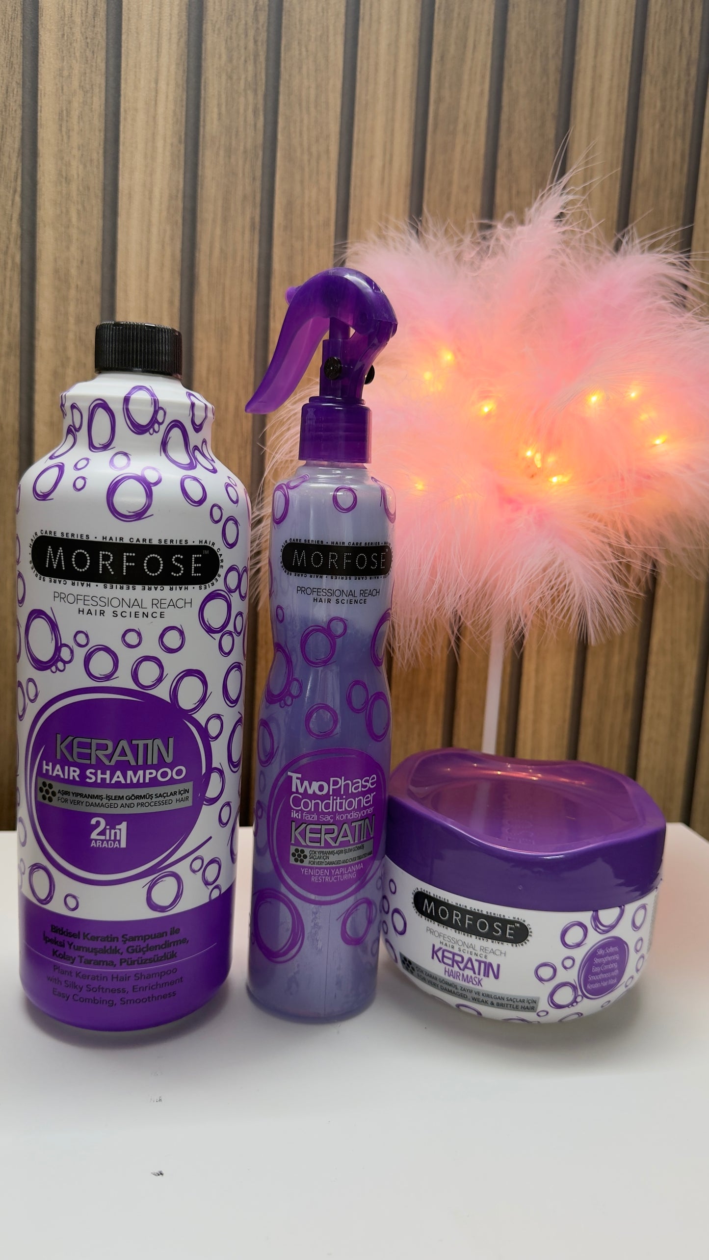 💜 Set Morfose Keratin – Rutina de Reconstrucción para Cabello Muy Dañado o Procesado