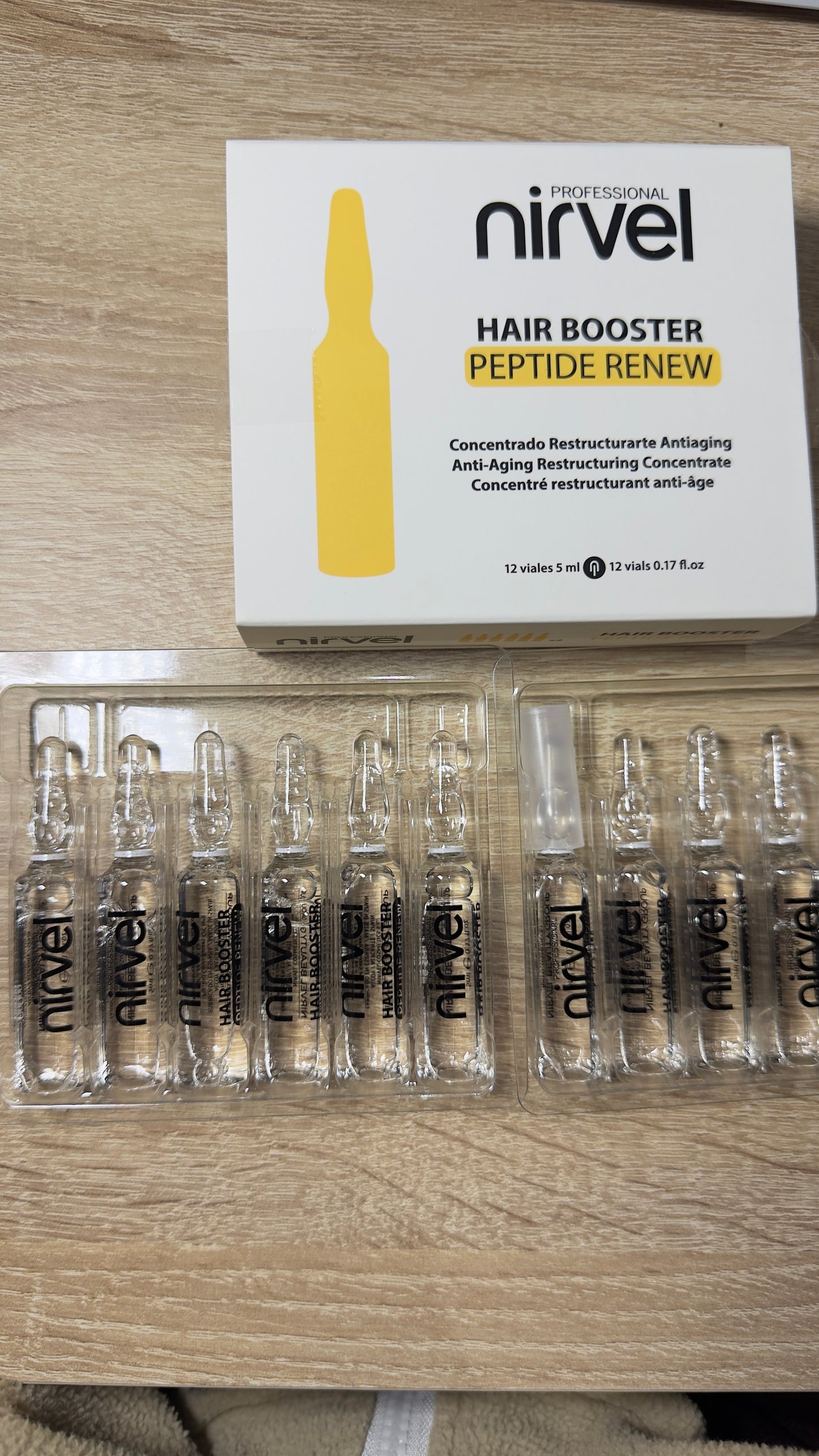 Nirvel Hair Booster Peptide Renew – Concentrado Restructurante Anti-Aging 2 ampollas