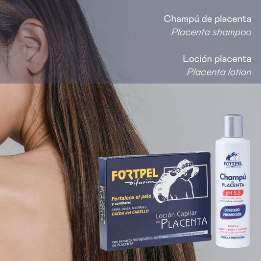 Pack 6 viales placenta 6x15 ml + Champú placenta - 200 ml
