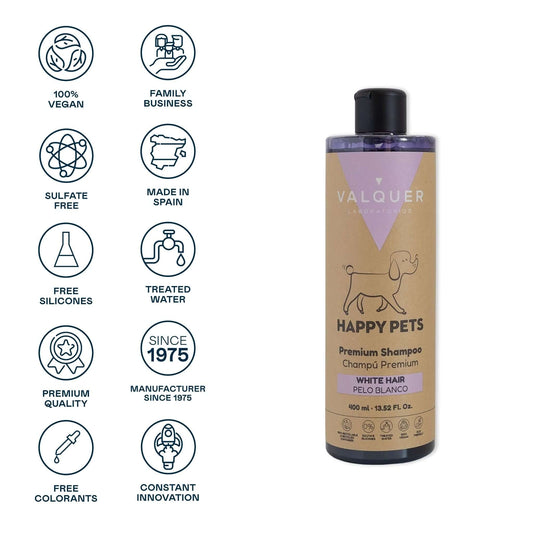 Champú Premium para Mascotas de Pelo Blanco - 400 ml