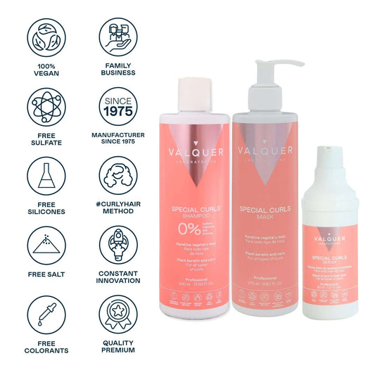 Pack curly Champú, mascarilla y serum para cabellos rizados - 720 ml