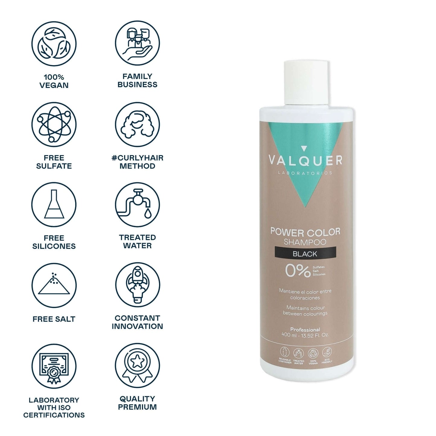 Champú color Negro - Power Color - 400 ml