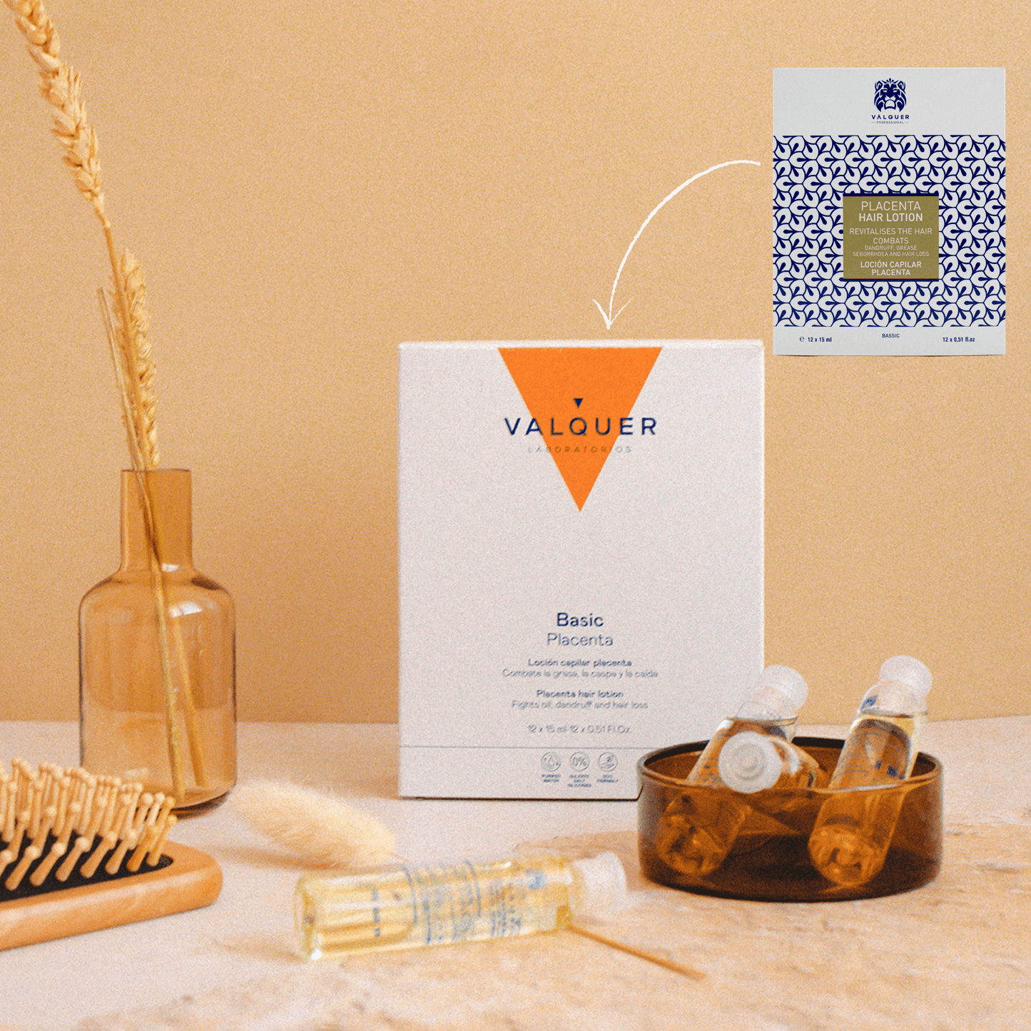 Loción Capilar de Placenta Vegetal - 12x15 ml