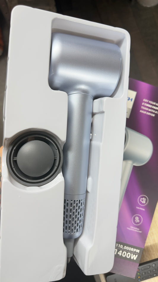 Secador de Pelo Iónico de Alta Velocidad – Edición Premium Plata Glaciar