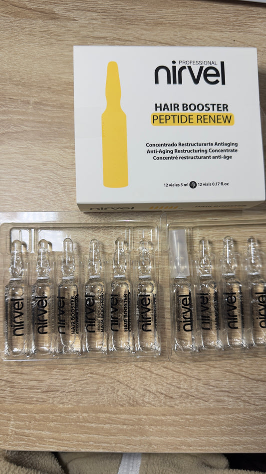 Nirvel Hair Booster Peptide Renew – Concentrado Restructurante Anti-Aging 2 ampollas