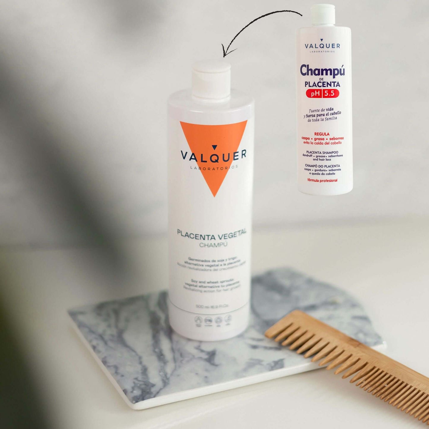 Champú de Placenta Vegetal. Combate: caída, caspa, grasa - 500 ml
