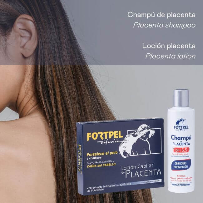 Pack 6 viales placenta 6x15 ml + Champú placenta - 200 ml