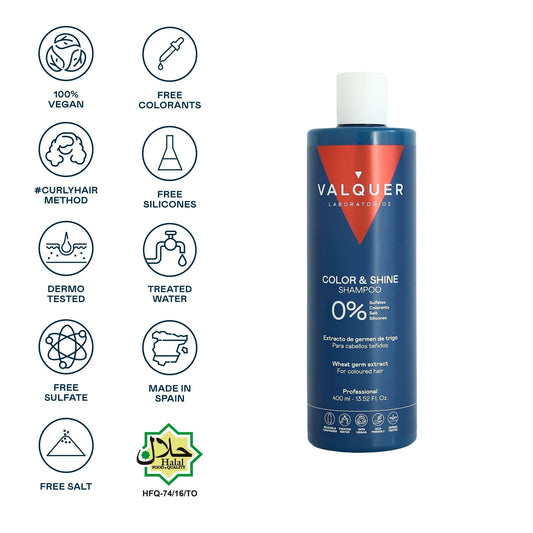 Champú para cabellos teñidos -  0% sin sulfatos potenciador del color y brillo
