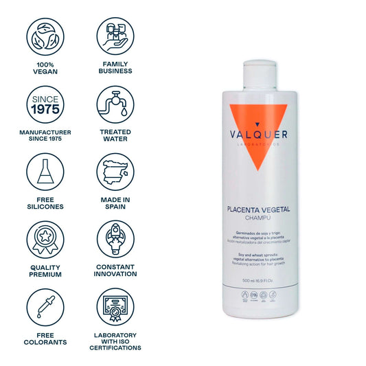 Champú de Placenta Vegetal. Combate: caída, caspa, grasa - 500 ml