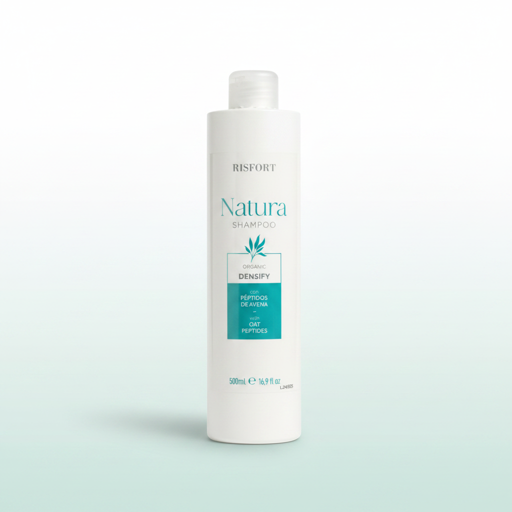 Champú Densificante Orgánico Risfort Natura | Péptidos de Avena · Cabello Fino y sin Volumen · 500ml