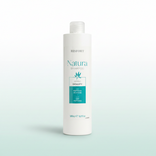 Champú Densificante Orgánico Risfort Natura | Péptidos de Avena · Cabello Fino y sin Volumen · 500ml